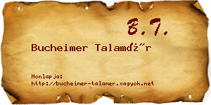 Bucheimer Talamér névjegykártya
